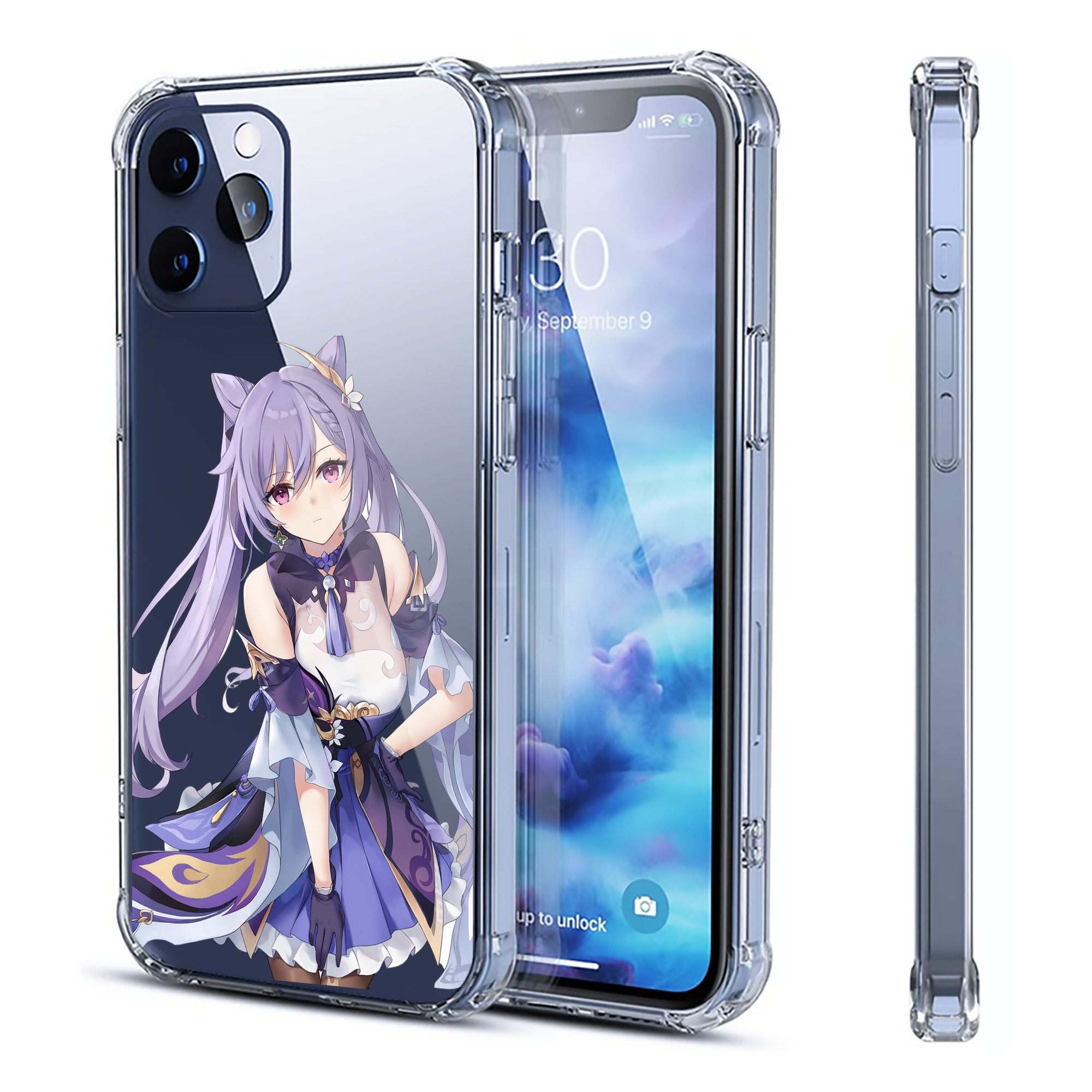 げんし神 刻晴 こくせい genshin Kokusei 【iPhone 12シリーズ対応】透明スマホケース（クリアソフトケース）